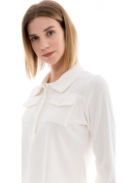 Pink Label Winter Damen Schlafanzug Set Baumwollene White