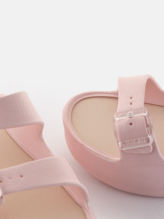 Slides with Platform in Pink Colour