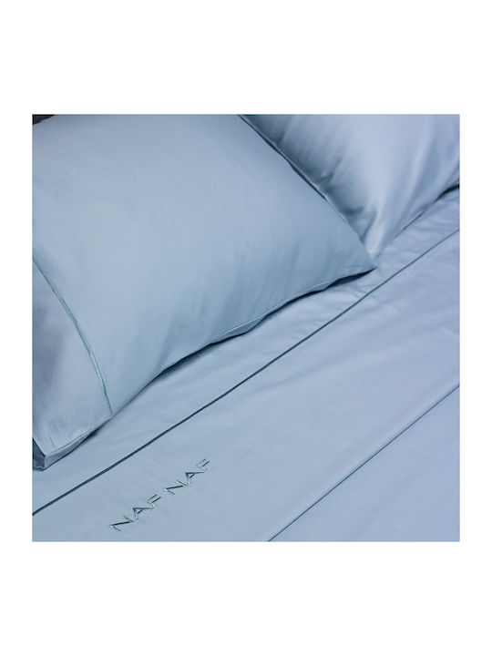 Naf Naf Unique Single Bed Sheets Set 170x270cm Unique Blue (3 Pieces)