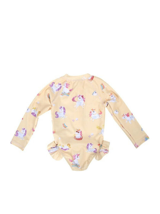 Filibabba Kids Swimwear One-Piece With Long Sleeve Yellow