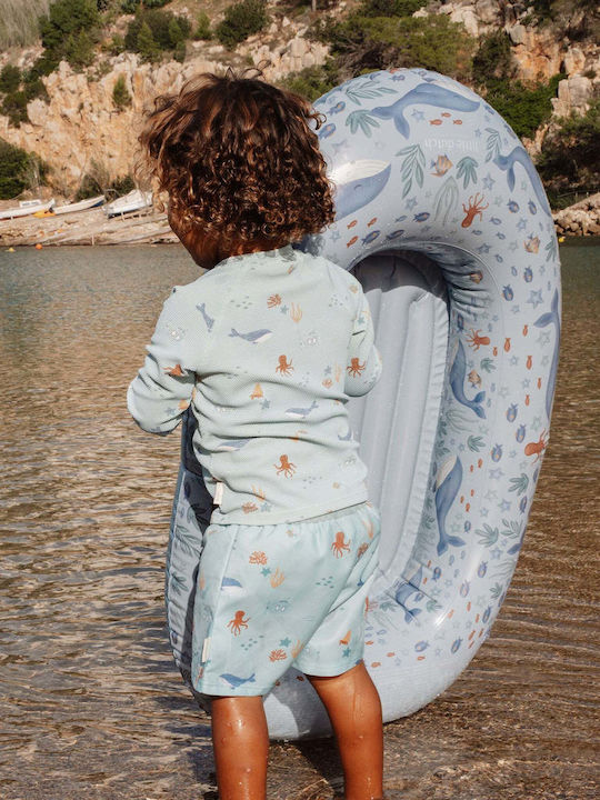Little Dutch Kids Swimwear Rashguard With Long Sleeve Light Blue