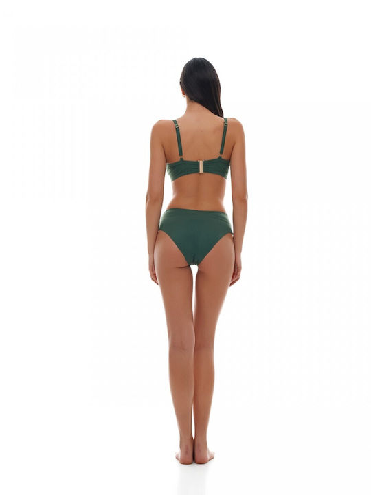 Bikini Slip Talie Înaltă Verde