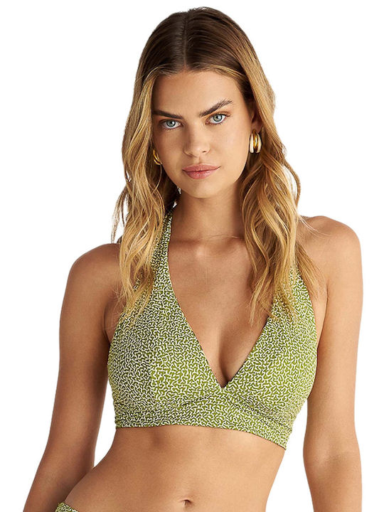 Bikini Τριγωνάκι D Cup με Ενίσχυση Floral Πράσινο