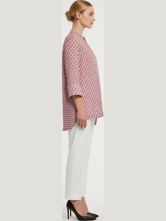 Long Sleeve Women's Shirt Red Blue