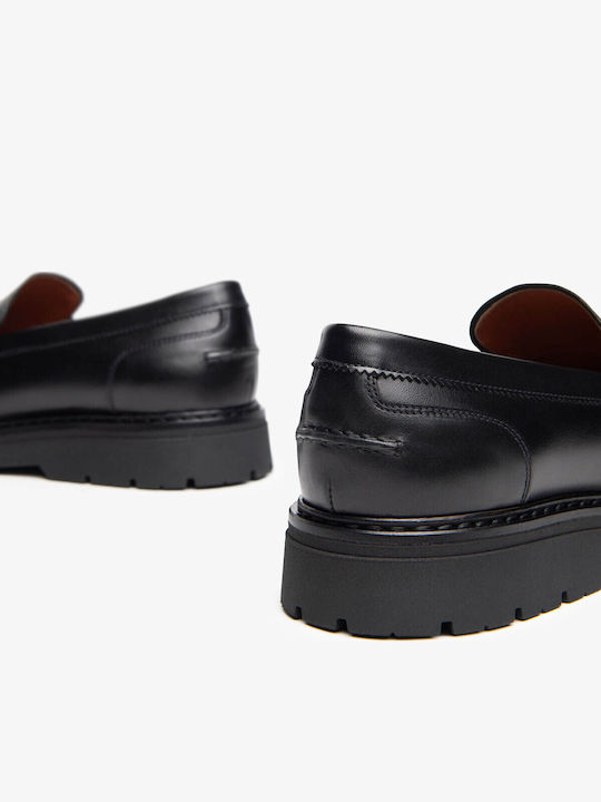 Leather Men's Loafers in Black Colour