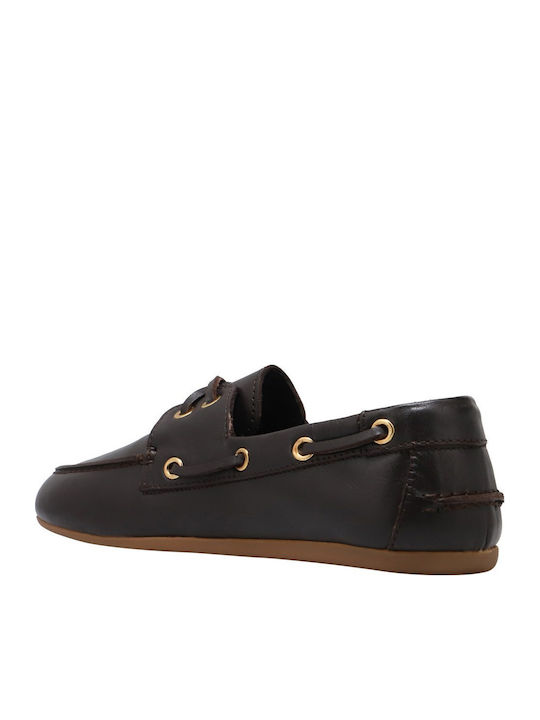 Leather Women's Loafers in Brown Colour