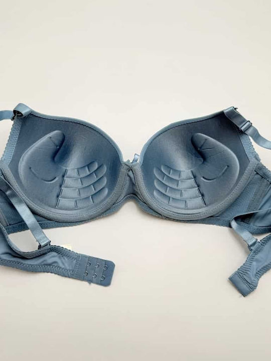 Hellblauer Büstenhalter Push Up