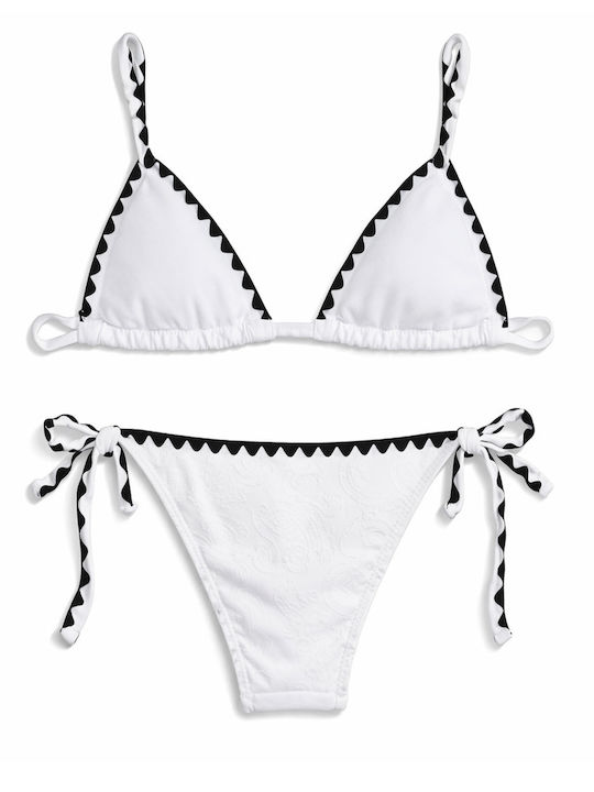 Bikini Set Triangle With Removable Padding White