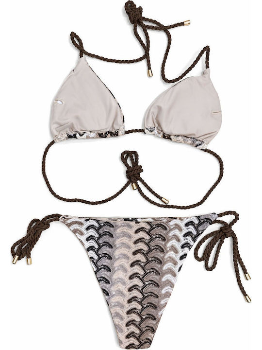 Bikini Set Triangle With Removable Padding Brown