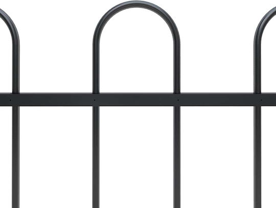 vidaXL Garden Top Metallic Fence Panel in Black Color