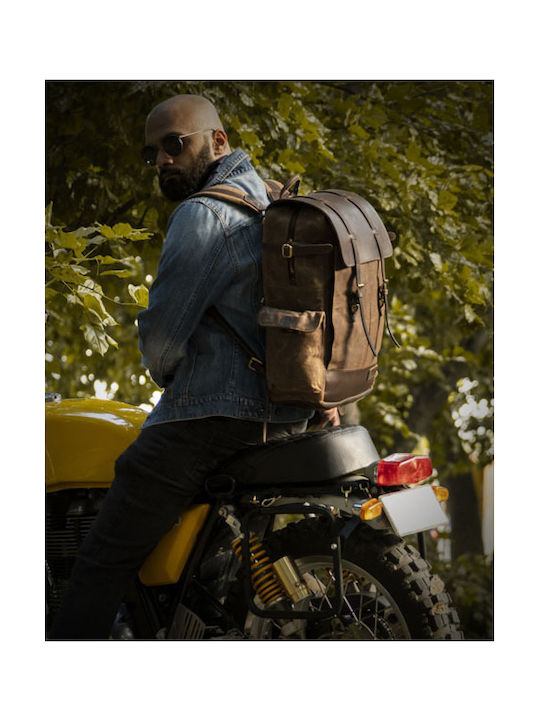 Tripmachine Τσάντα Πλάτης Βαλίτσα Μοτοσυκλέτας Rambler Backpack Tobacco Brown