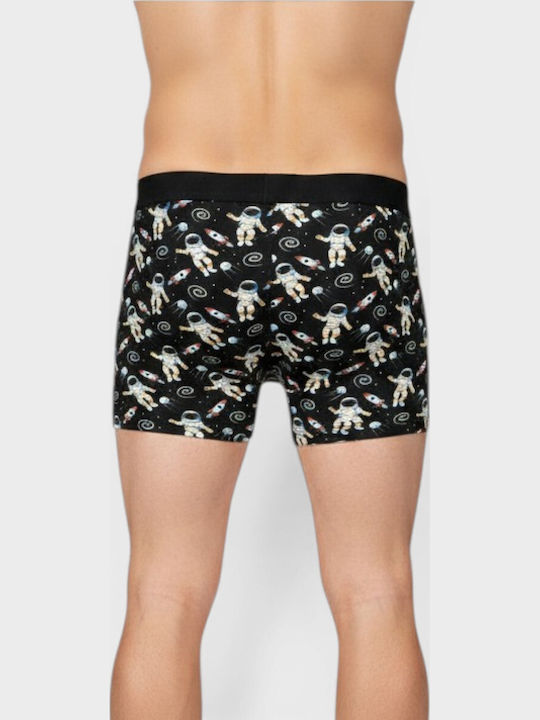 Herren Boxershorts Schwarz mit Mustern