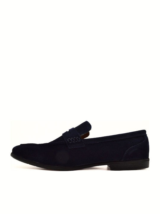 Suede Men's Loafers in Blue Colour