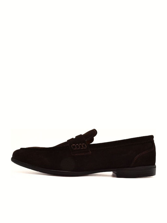 Suede Ανδρικά Loafers σε Καφέ Χρώμα