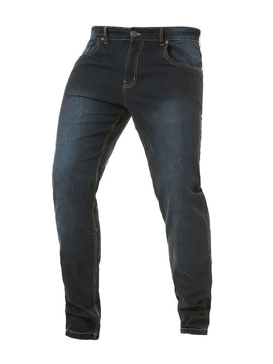 Men's Elastic Jeans Pants with Regular Straight Fit Blue