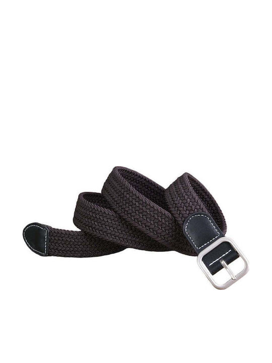 Wide Elastic Men's Knitted Belt Brown