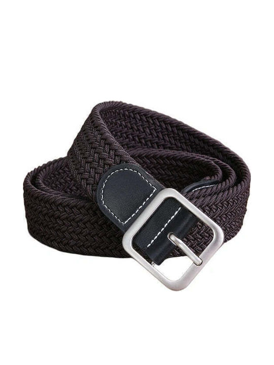 Wide Elastic Men's Knitted Belt Brown