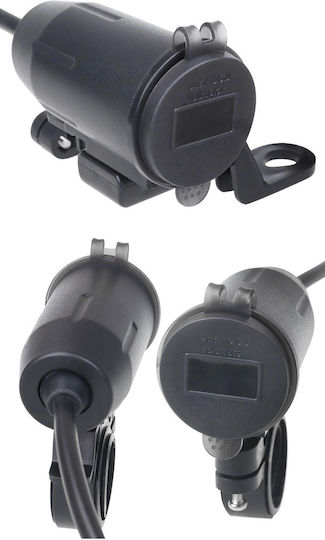 Încărcător Motocicletă Pa4648k Usb Qc3.0 Ecran Tensiune și Capac Rezistent la Apă