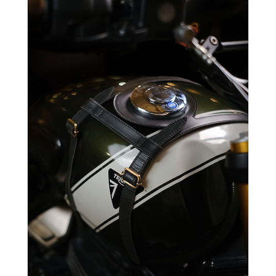 Tripmachine Leather Motorcycle Tank Straps Triumph Scrambler 400 Speed 400 Speed T4 Black Tank Straps Black