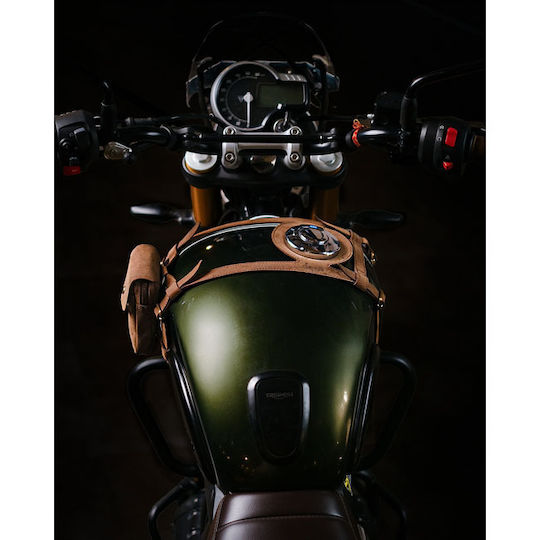 Tripmachine Leather Tank Straps Motorcycle Triumph Scrambler 400 Speed 400 Speed T4 Brown Tank Straps Tobacco