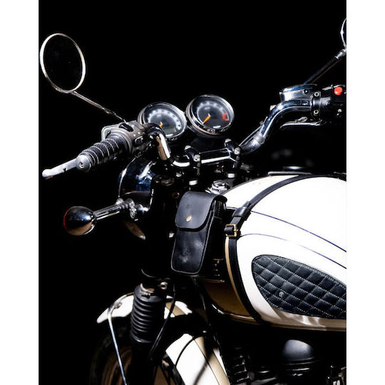 Tripmachine Leather Motorcycle Tank Straps Side Mount Triumph Bonneville Black Tank Strap Right Side Fuel Inlet Black