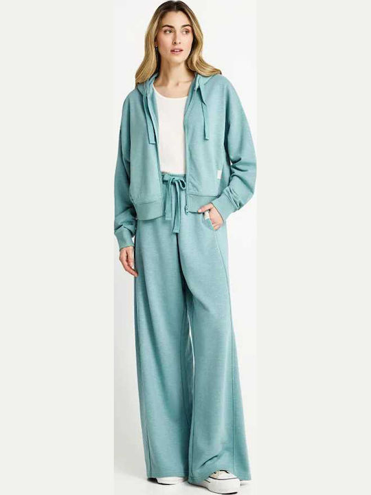 Women's Sweatshirt Cardigan Mineral Blue