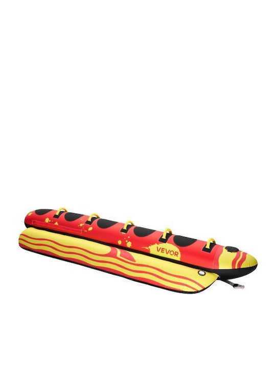 Vevor Towable Tubes Boating 5 Riders Inflatable Boat Tubes Towables 385 Kg Capacity Water Sport Tube Boat To Pull Full Nylon Cover Padded Grip Handles & Safety Valve