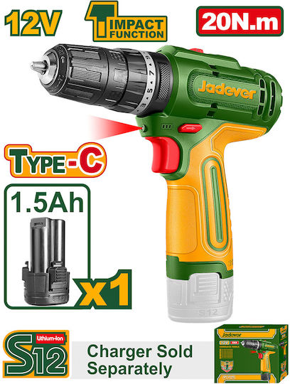 Jadever JDCDS5681 Κρουστικό Δραπανοκατσάβιδο Μπαταρίας 12V 1x1.5Ah