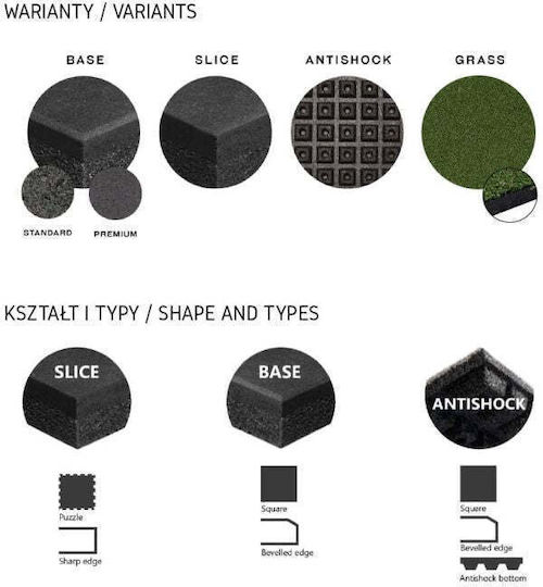 Tiguar Gym Puzzle Mat Black 98x98x1.5cm 1 Piece