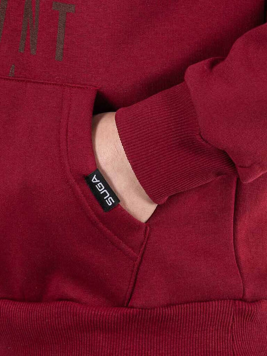 Sweatshirt with Hood Burgundy