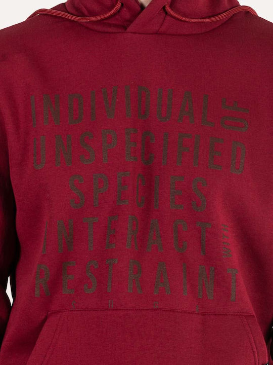 Sweatshirt with Hood Burgundy