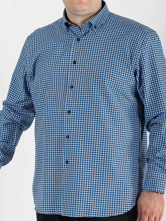Long Sleeve Shirt Regular Fit Checked Blue