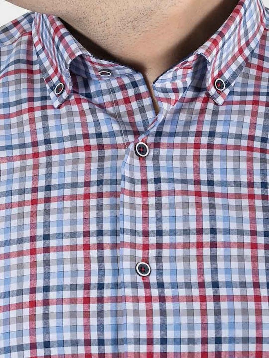 Long Sleeve Shirt Regular Fit Checked Burgundy