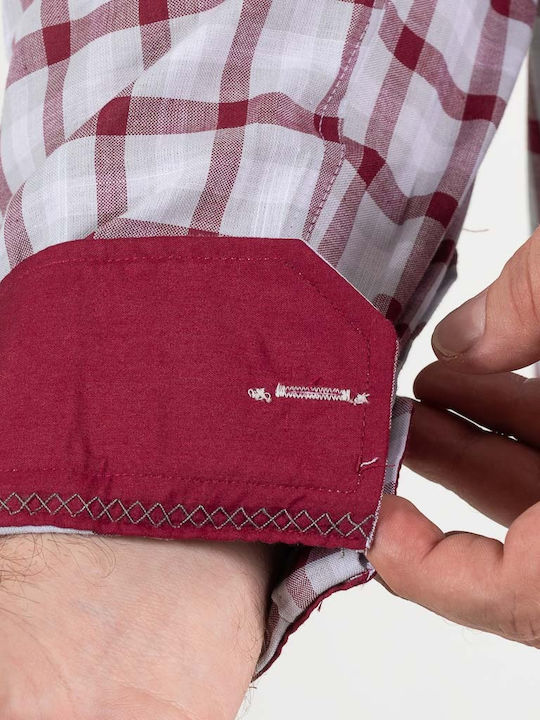 Long Sleeve Shirt Regular Fit Checked Burgundy