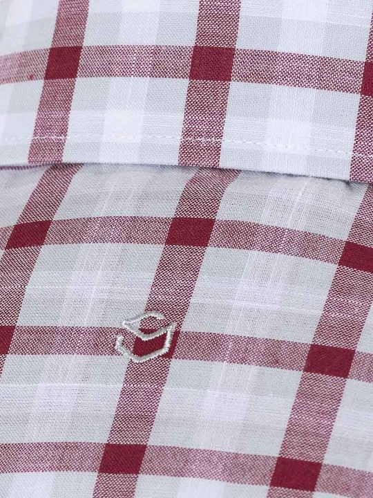 Long Sleeve Shirt Regular Fit Checked Burgundy
