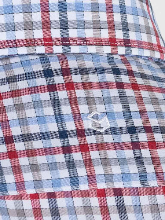 Long Sleeve Shirt Regular Fit Checked Burgundy