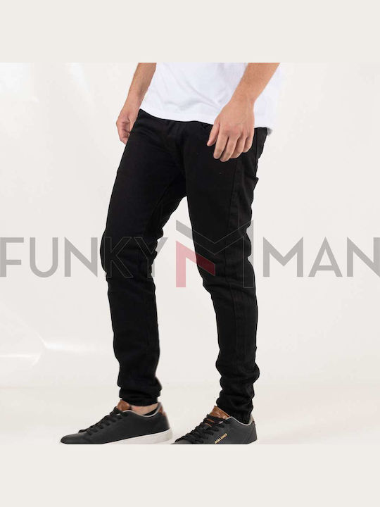 Men's Elastic Jeans Pants with Skinny Fit Black