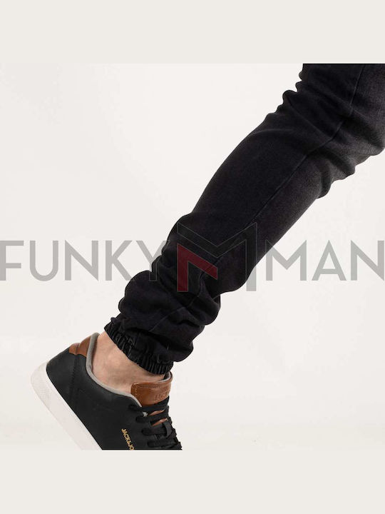Ανδρικό Παντελόνι Τζιν Ελαστικό με Skinny Εφαρμογή Μαύρο