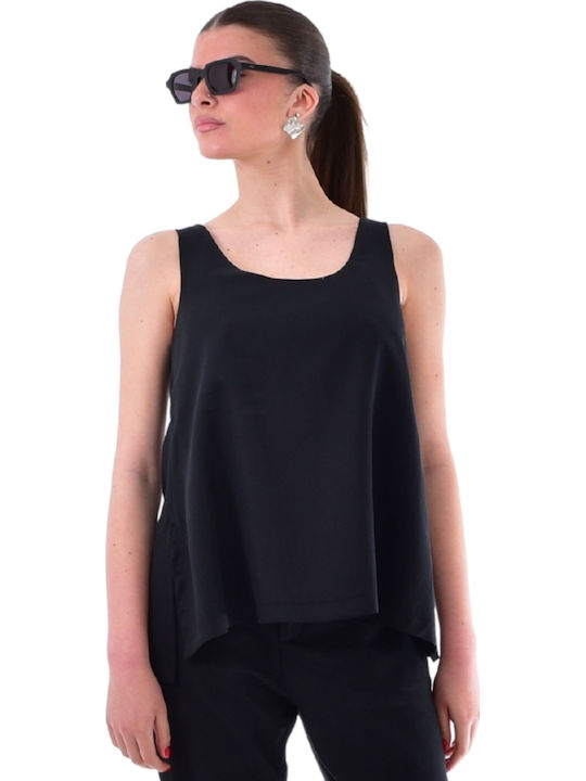Women's Sleeveless Black Blouse