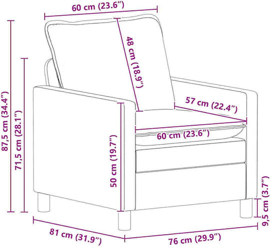 vidaXL Wohnzimmermöbel-Set 2-Sitzer & Sessel