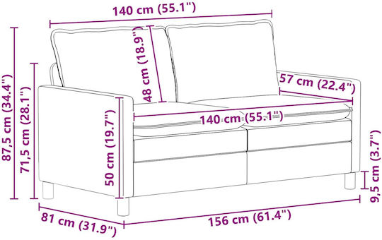 vidaXL Wohnzimmermöbel-Set 2-Sitzer & Sessel