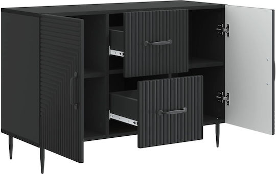 Wooden Sideboard with Drawers Black 89x34.5x60cm