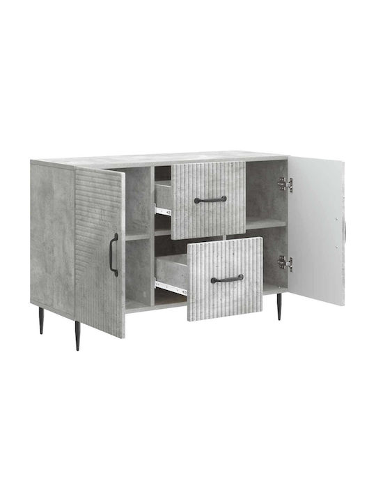 Wooden Sideboard with Drawers Concrete Gray 89x34.5x60cm