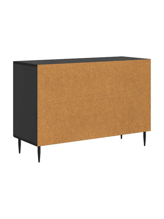 Дървен Буфет с Чекмеджета Черен 89x34.5x60см