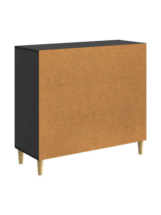 Wooden Sideboard Black 89x34.5x80cm