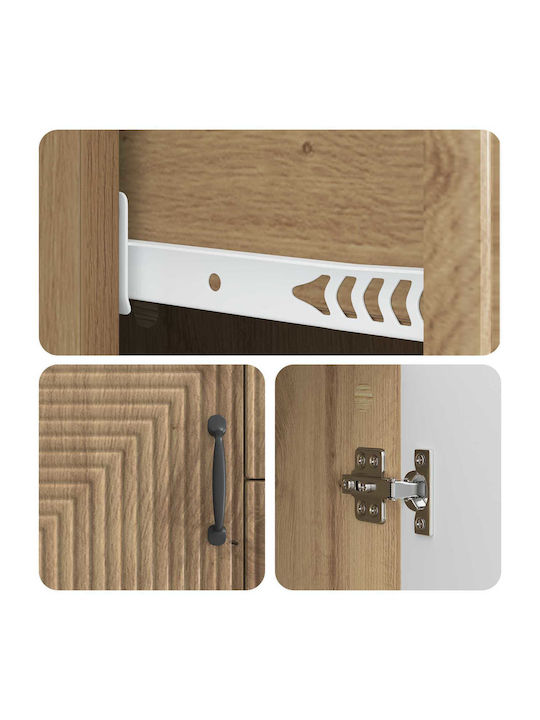 Буфет Дървен с Чекмеджета Дъб 89x34.5x60см