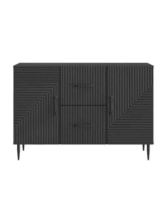 Дървен Буфет с Чекмеджета Черен 89x34.5x60см