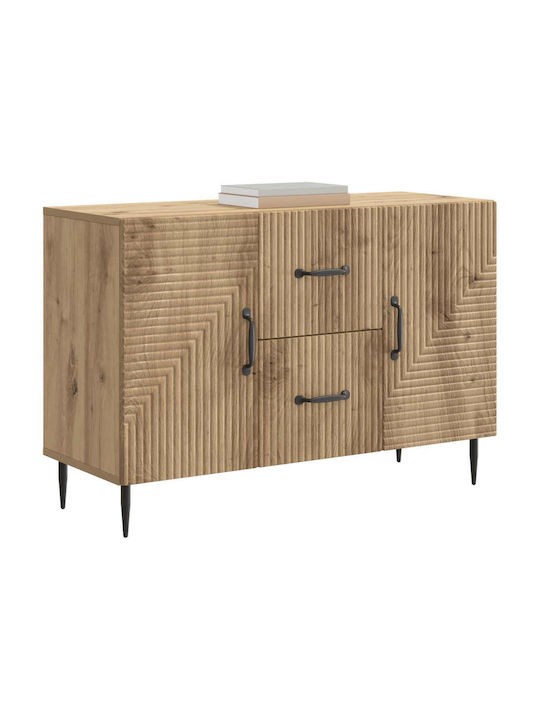 Буфет Дървен с Чекмеджета Дъб 89x34.5x60см