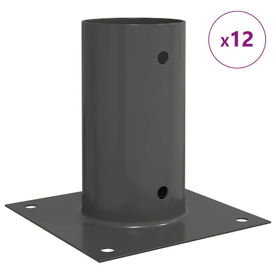 vidaXL Post Support for Garden Fence Made of Metal 15x15x15cm 12 Pieces