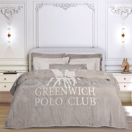 Greenwich Polo Club 3490 Κουβέρτα Fleece Μονή 160x220εκ. Taupe